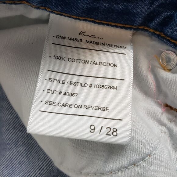 Kancan Jeans Womens 9/28 KC8678M Blue Straight High Waist Button Fly Distressed - Picture 6 of 10